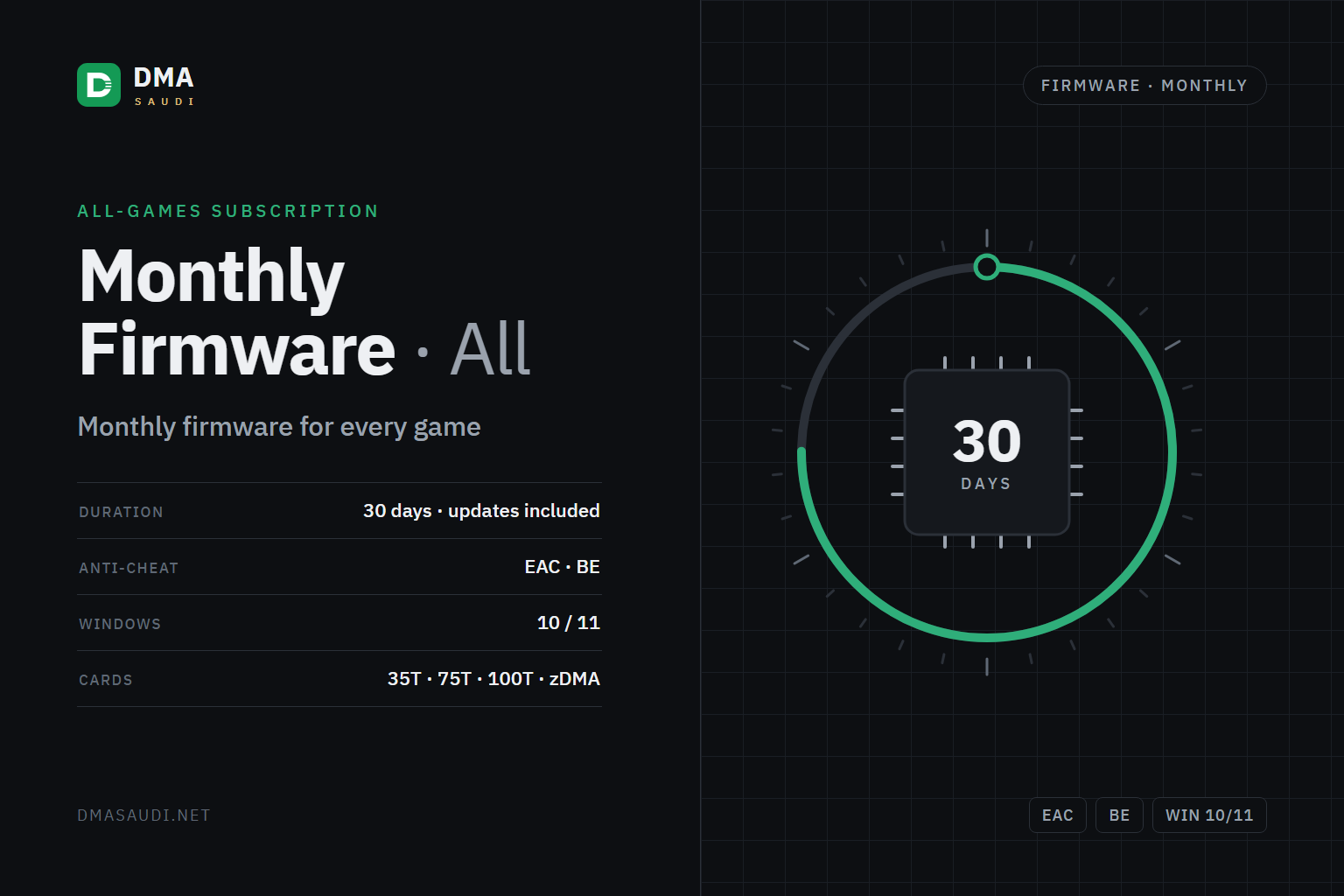 Monthly firmware subscription — DMA Saudi
